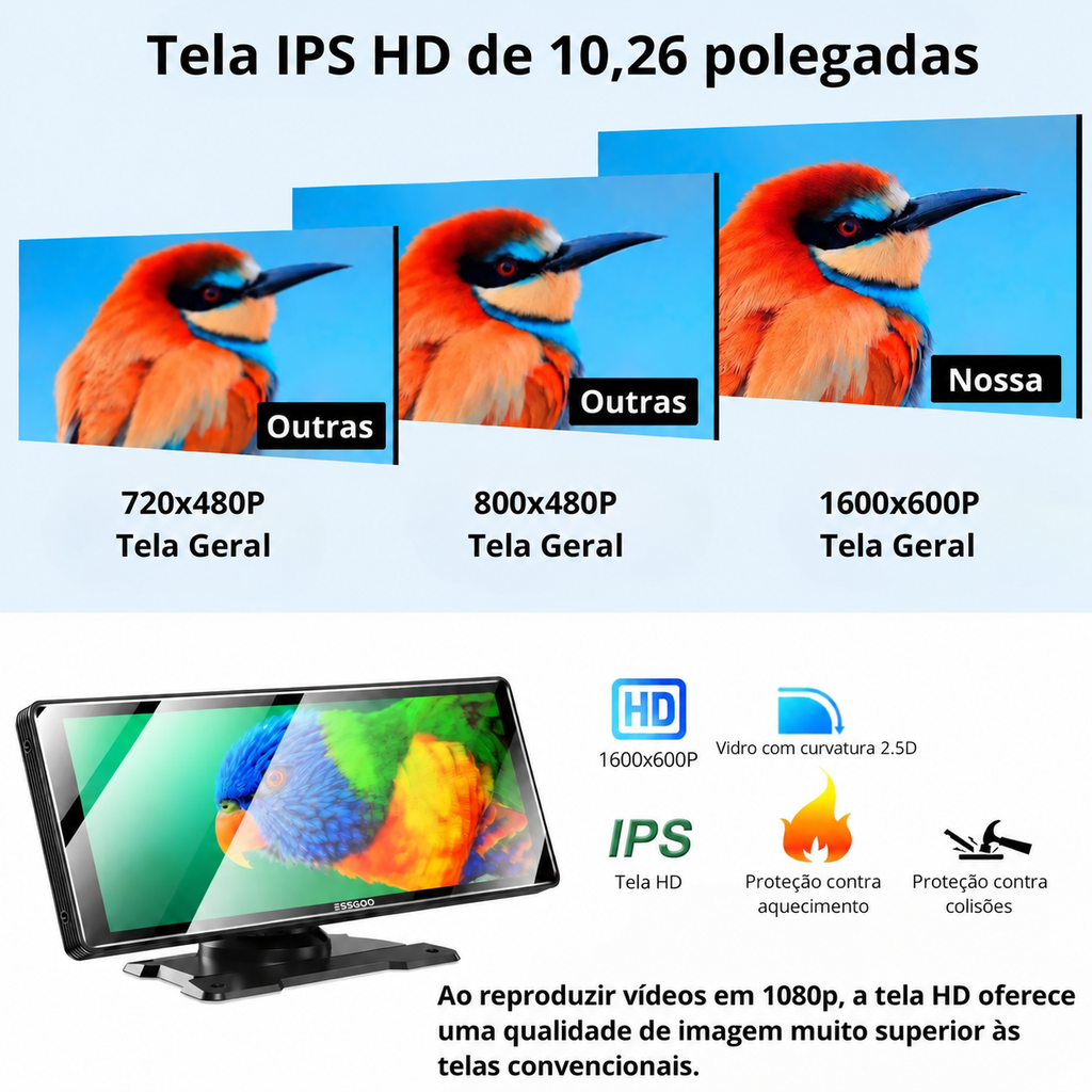 ESSGOO CarPlay 10,26 — Central Multimídia Sem Fio