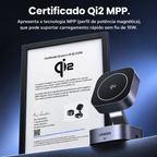 UGREEN Duo Qi2 — Base Magnética para iPhone e AirPods