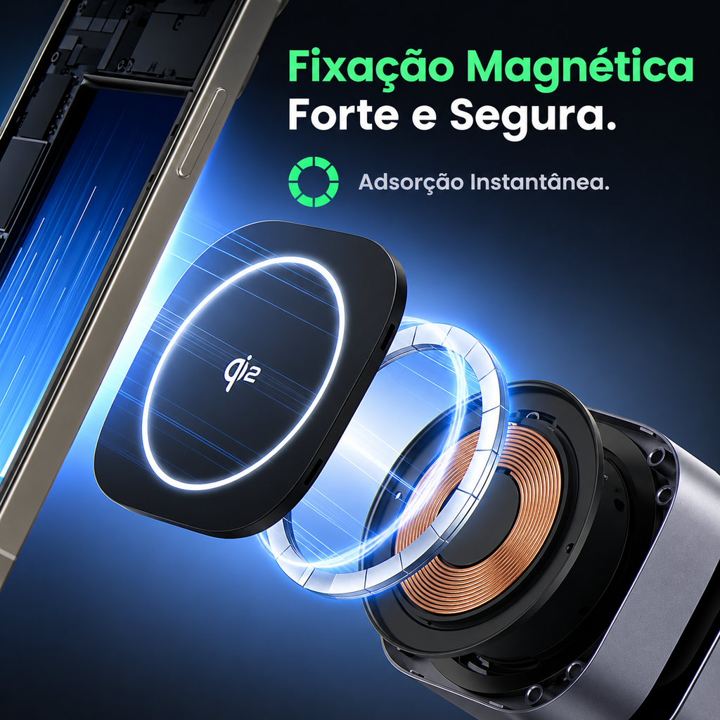 UGREEN Duo Qi2 — Base Magnética para iPhone e AirPods