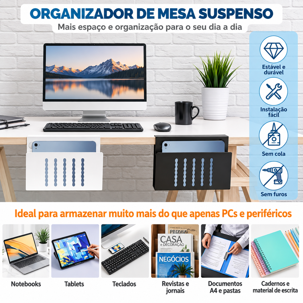 Klahr Side — Organizador Lateral de Mesa
