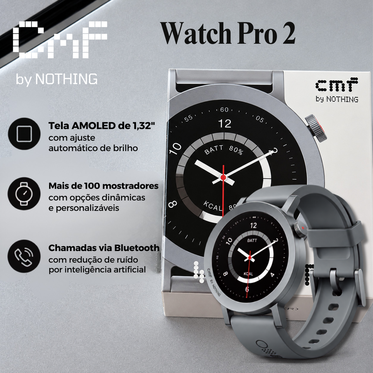 CMF Watch Pro 2 — Smartwatch Tungstênio