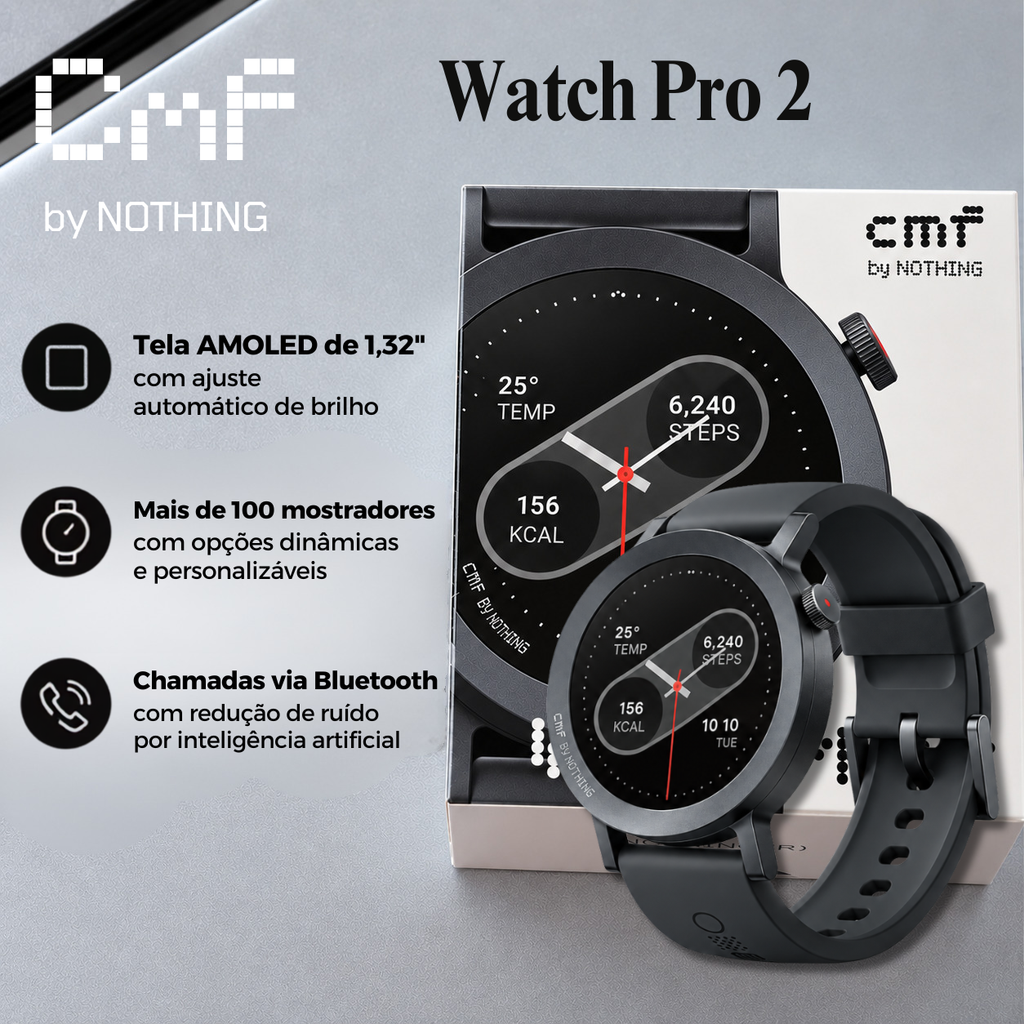 CMF Watch Pro 2 — Smartwatch Tungstênio