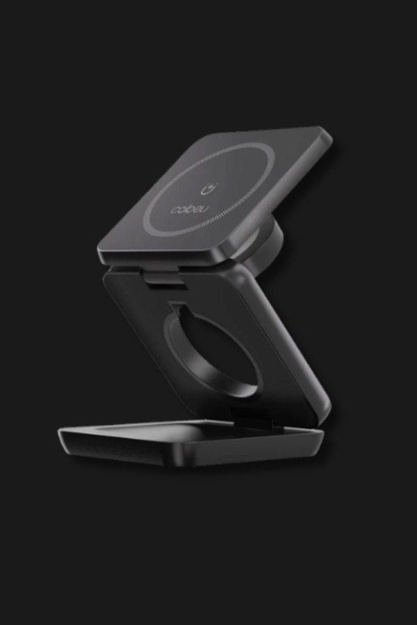 AirBase 3X® – Base de Carregamento Sem Fio 3 em 1 para Celular, Smartwatch e Fones (Qi)